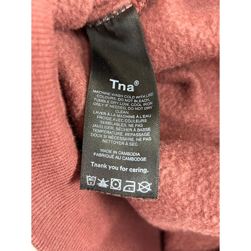 TNA Aritzia Womens Sweatfleece Cozy Fleece Perfect Fit Half-Zip Burgundy XS - Picture 11 of 11